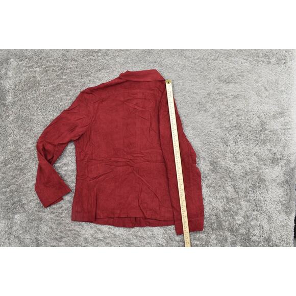 Chico's Size 3 Red Polyester Button-Up Top - Preowned Long Sleeve - Picture 6 of 8